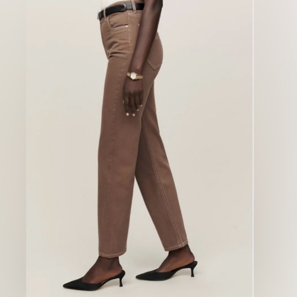 Reformation Taupe Cowboy High Rise Jeans